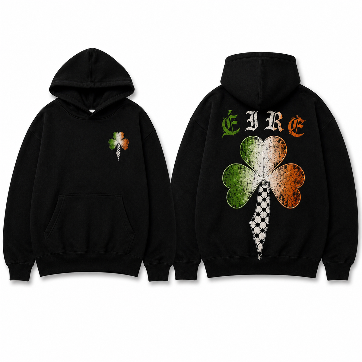 ÉIRE & FALASTIN Shamrock Hoodie.