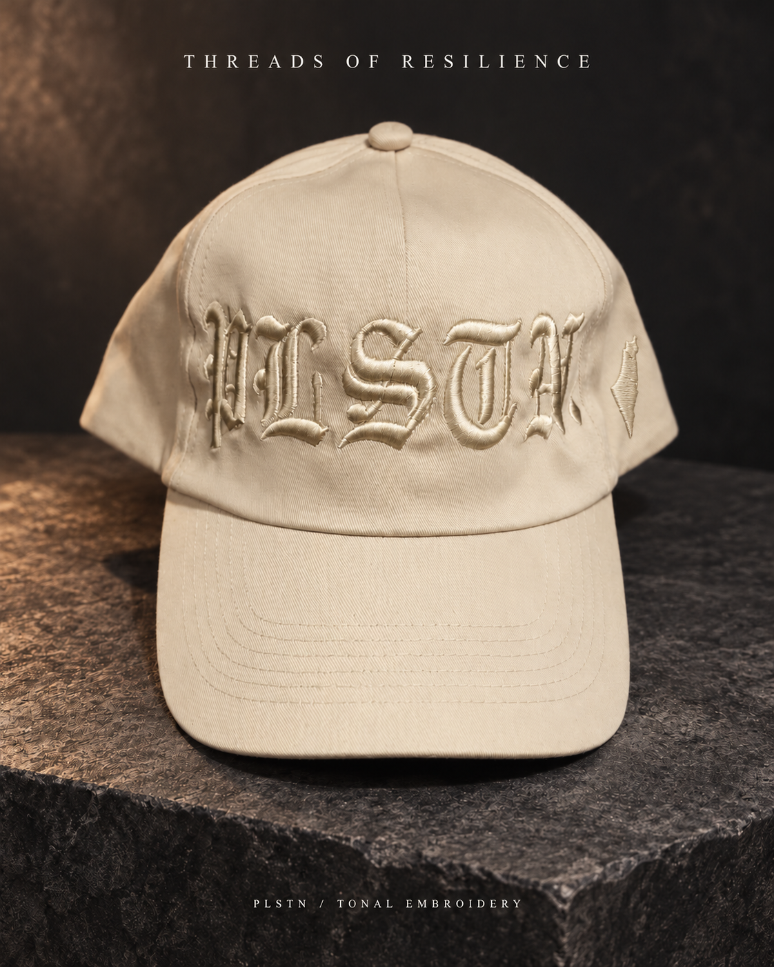 PLSTN Tonal Embroidered Cap — Sand