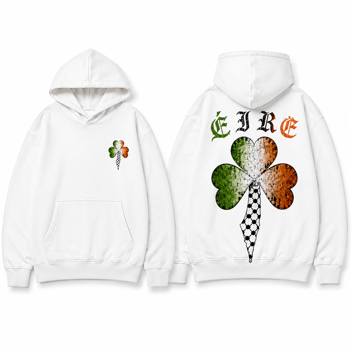 ÉIRE & FALASTIN Shamrock Hoodie.