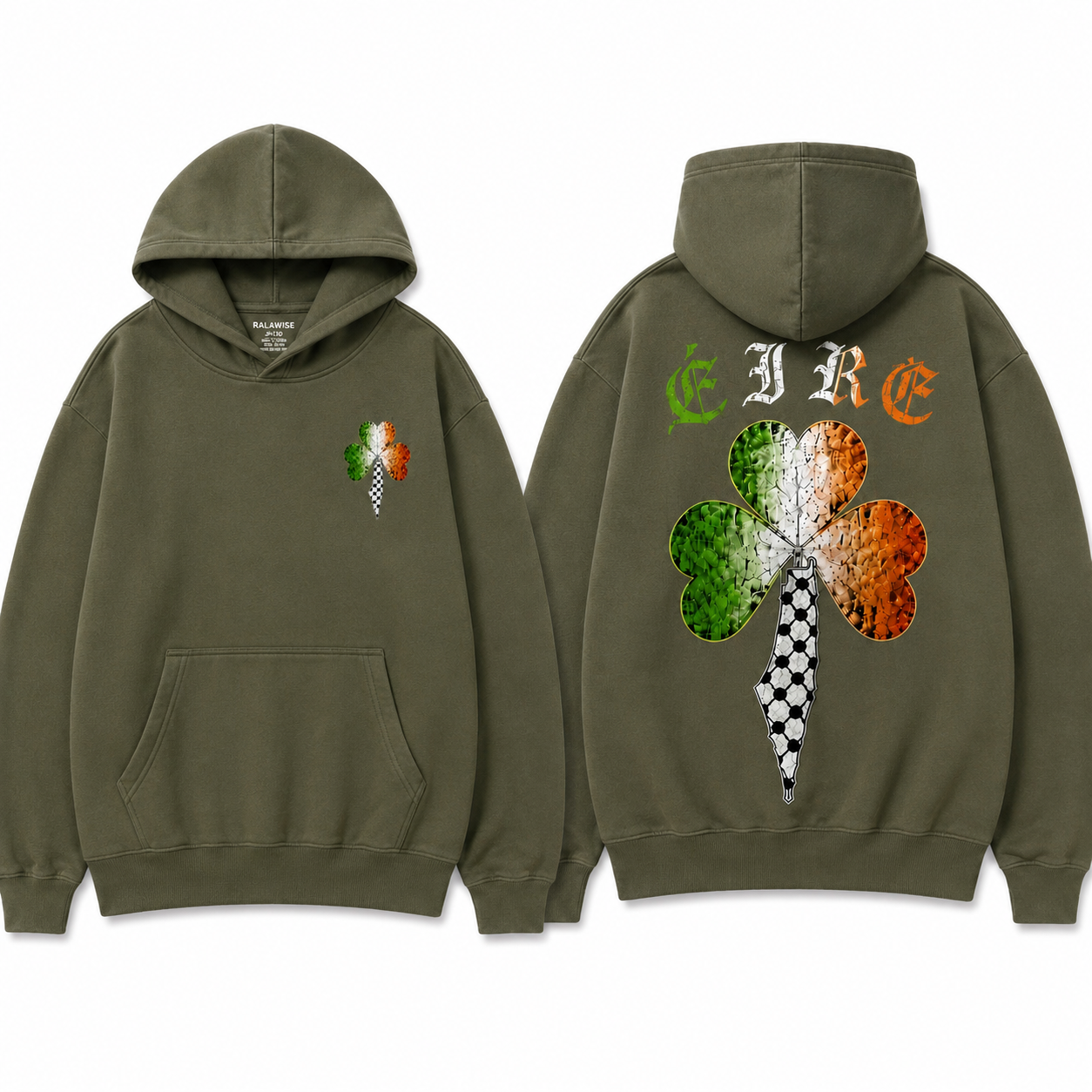 ÉIRE & FALASTIN Shamrock Hoodie.