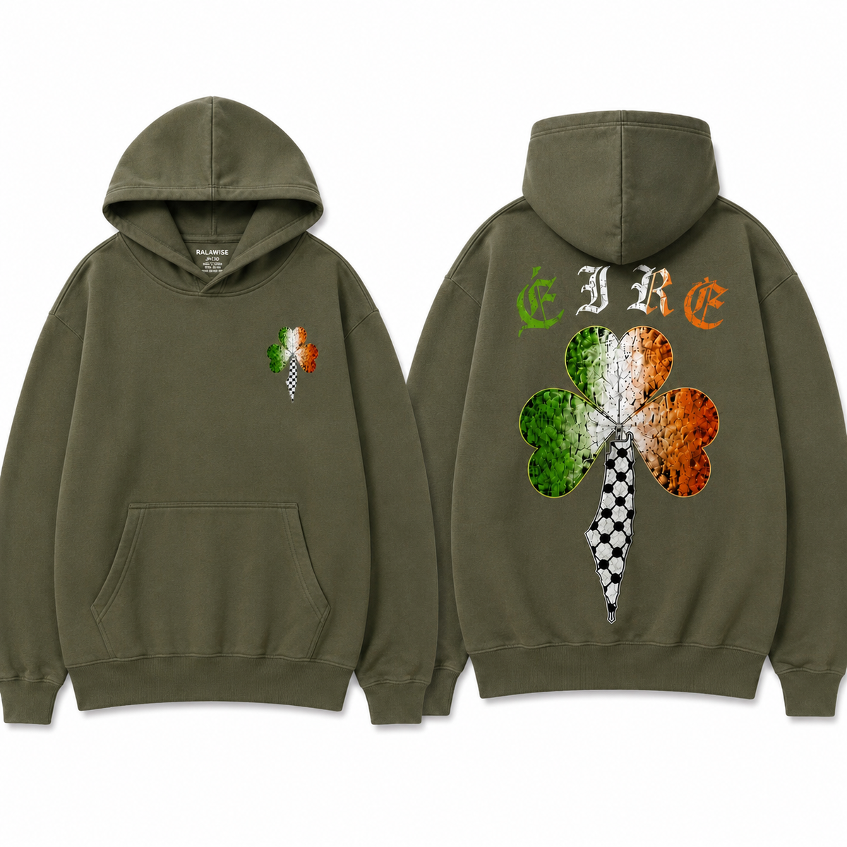 ÉIRE & FALASTIN Shamrock Hoodie.