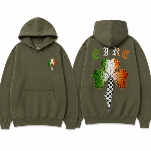 ÉIRE & FALASTIN Shamrock Hoodie.