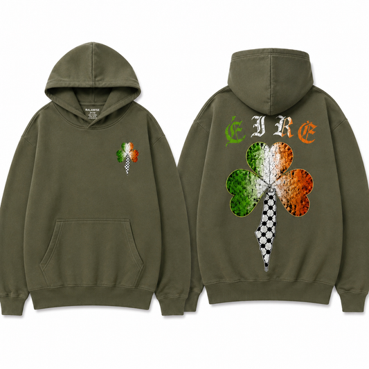 ÉIRE & FALASTIN Shamrock Hoodie.