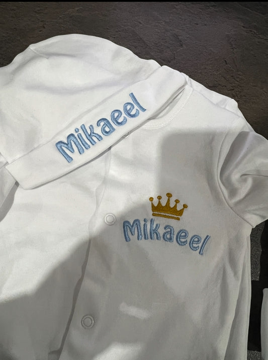 New Born Baby Hat & Baby Sleepsuit Set
