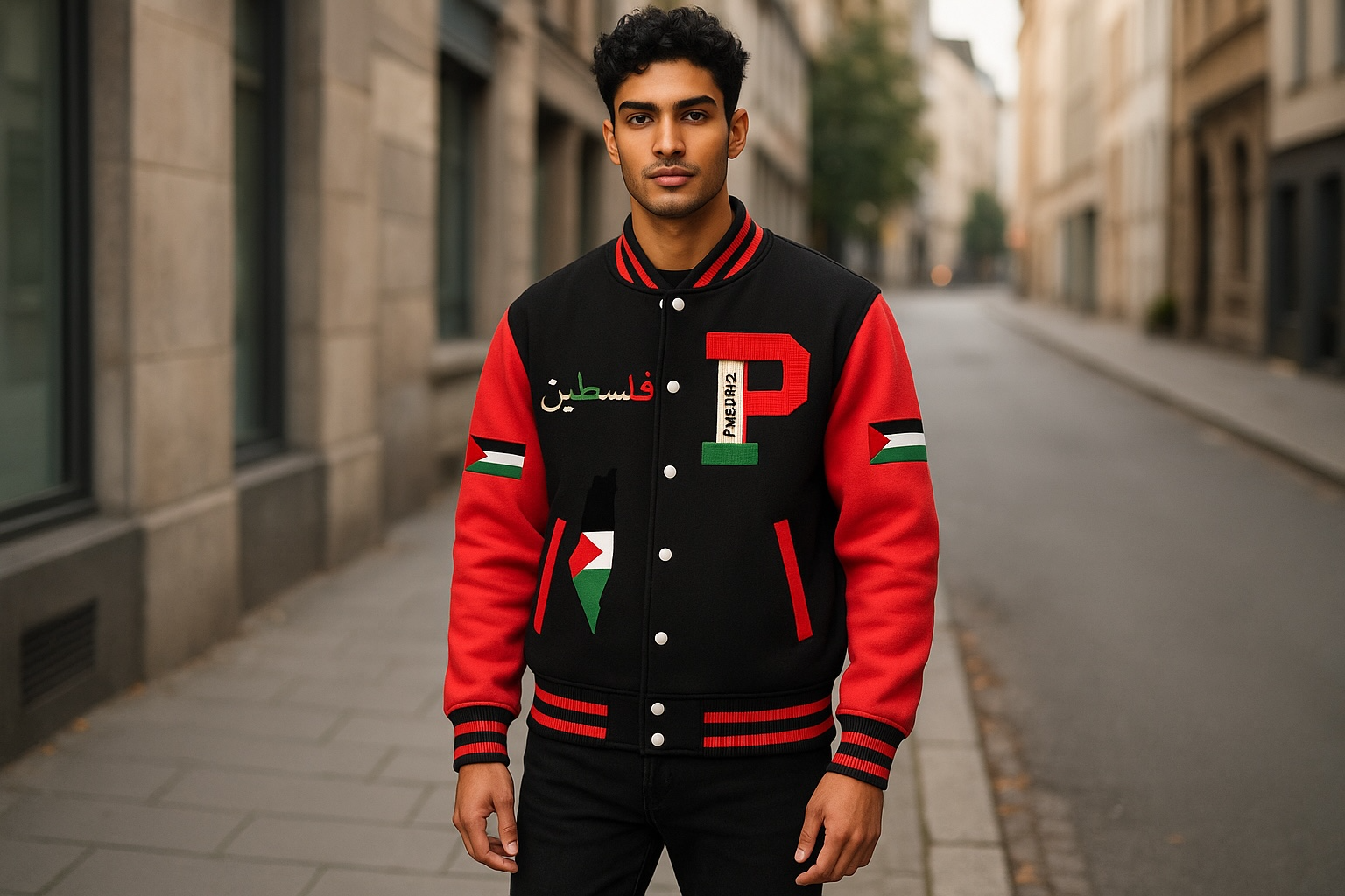 Black&Red Varsity 🇵🇸Inspired Baseball Jersey.