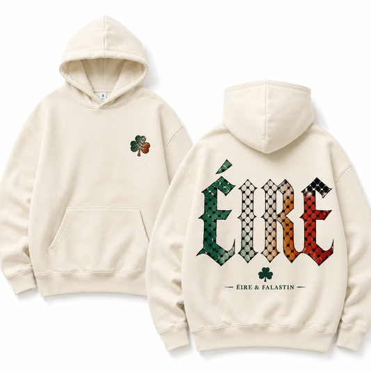 ÉIRE & FALASTIN Gradient Keffiyeh Hoodie.