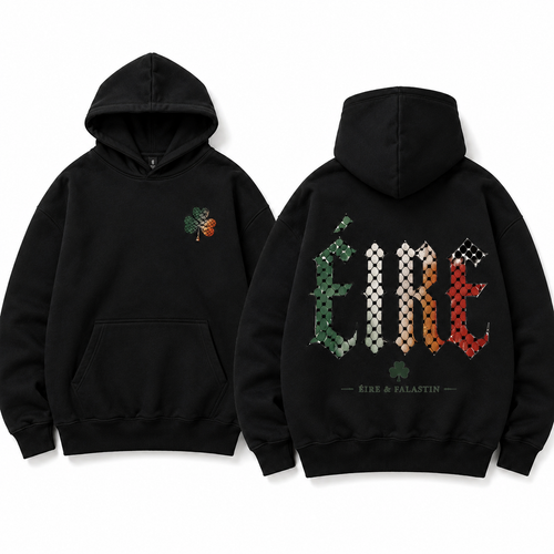 ÉIRE & FALASTIN Gradient Keffiyeh Hoodie.