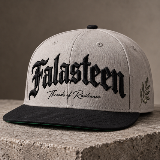 Falasteen Signature 3D Embroidered Snapback — Grey / Black